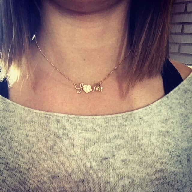 Name Necklace Thread - Zircon Pavè Symbol