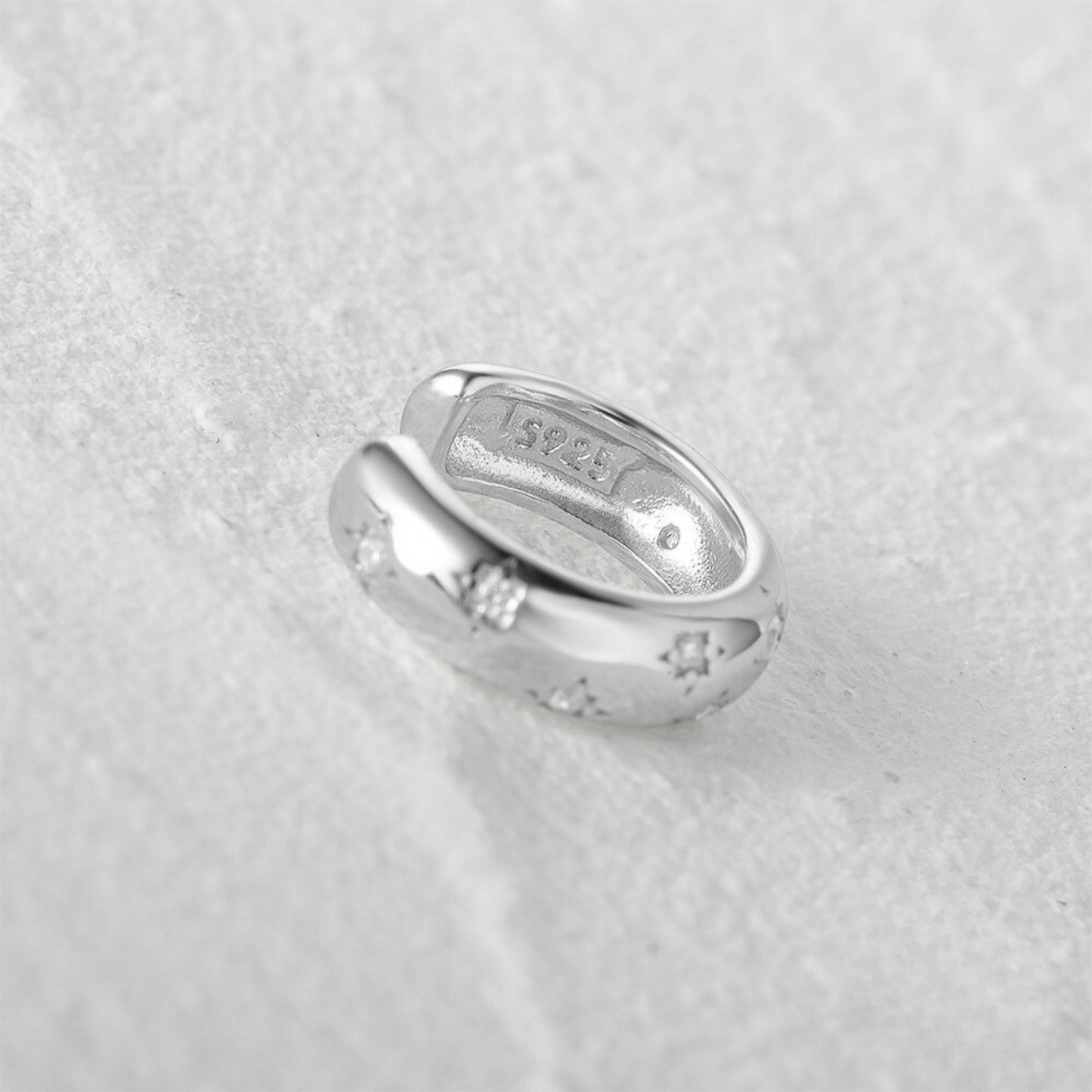 Monorecchino Earcuff con Zirconi Bianchi