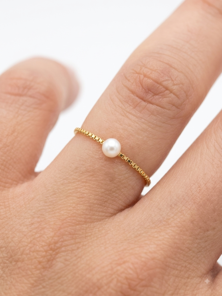 Anello saldato Small con perla