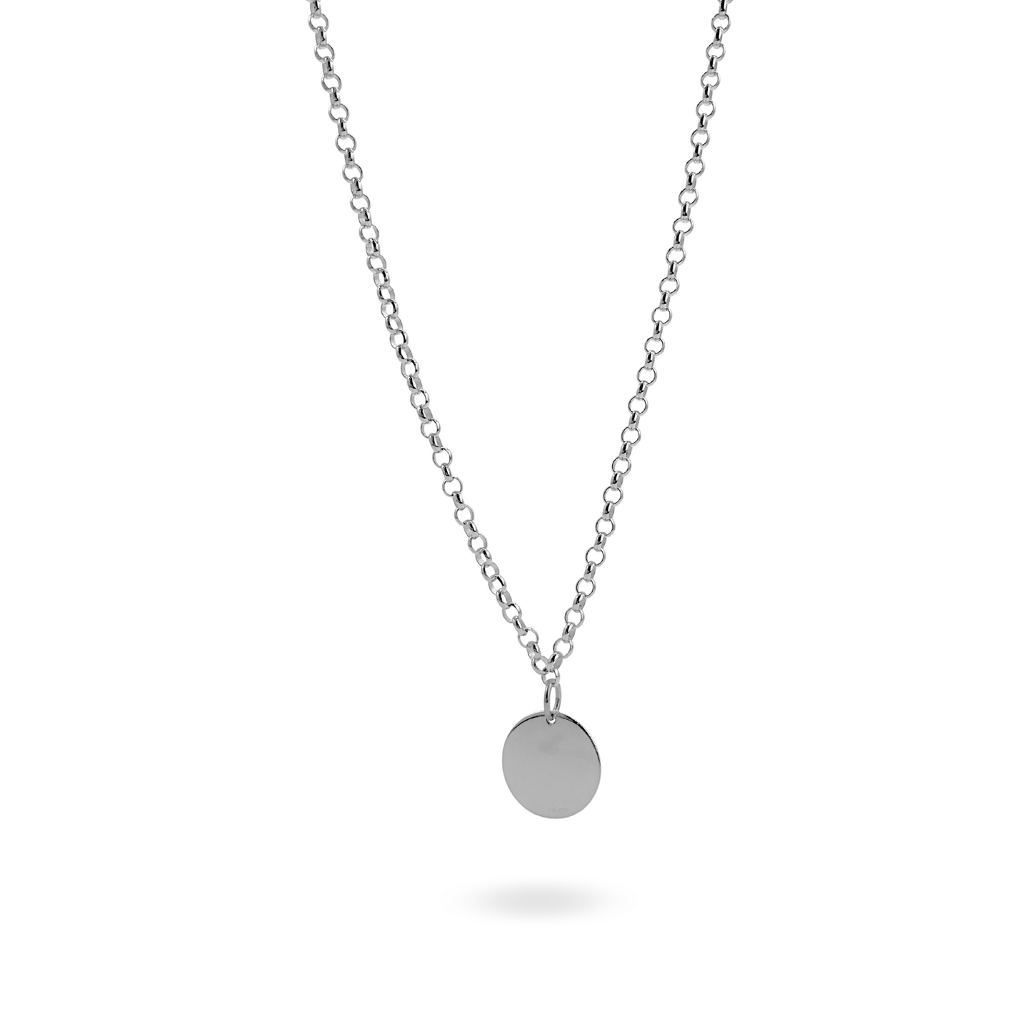 Collana Rolò 3mm con Targhetta Tonda