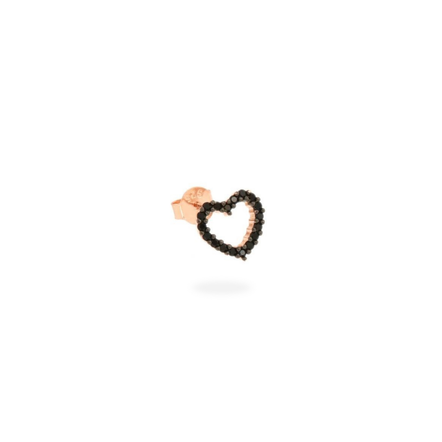 Monorecchino Cuore Forato - Black