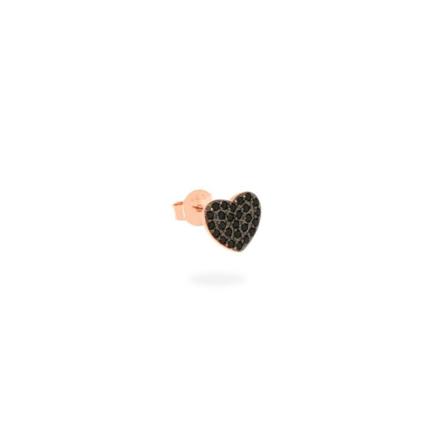 Orecchino Mono - Cuore Full Black