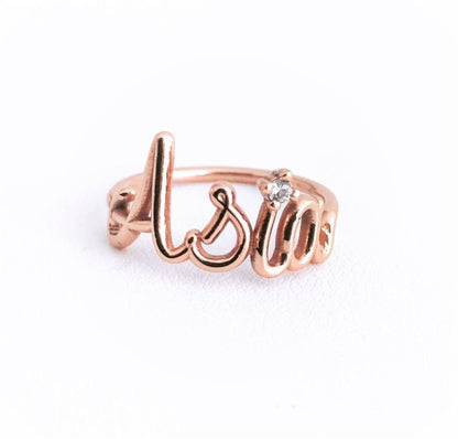 Anello con  Nome  a Filo - Gold Rose