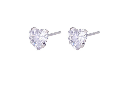 Single Earring Zircon Heart Cut