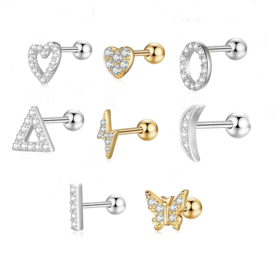 Single earring with ball closure in various models