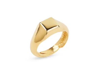 Square pinky Chevalier ring