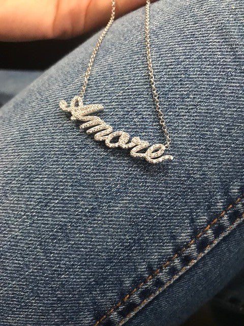 Total Pavè Name Necklace - Gold