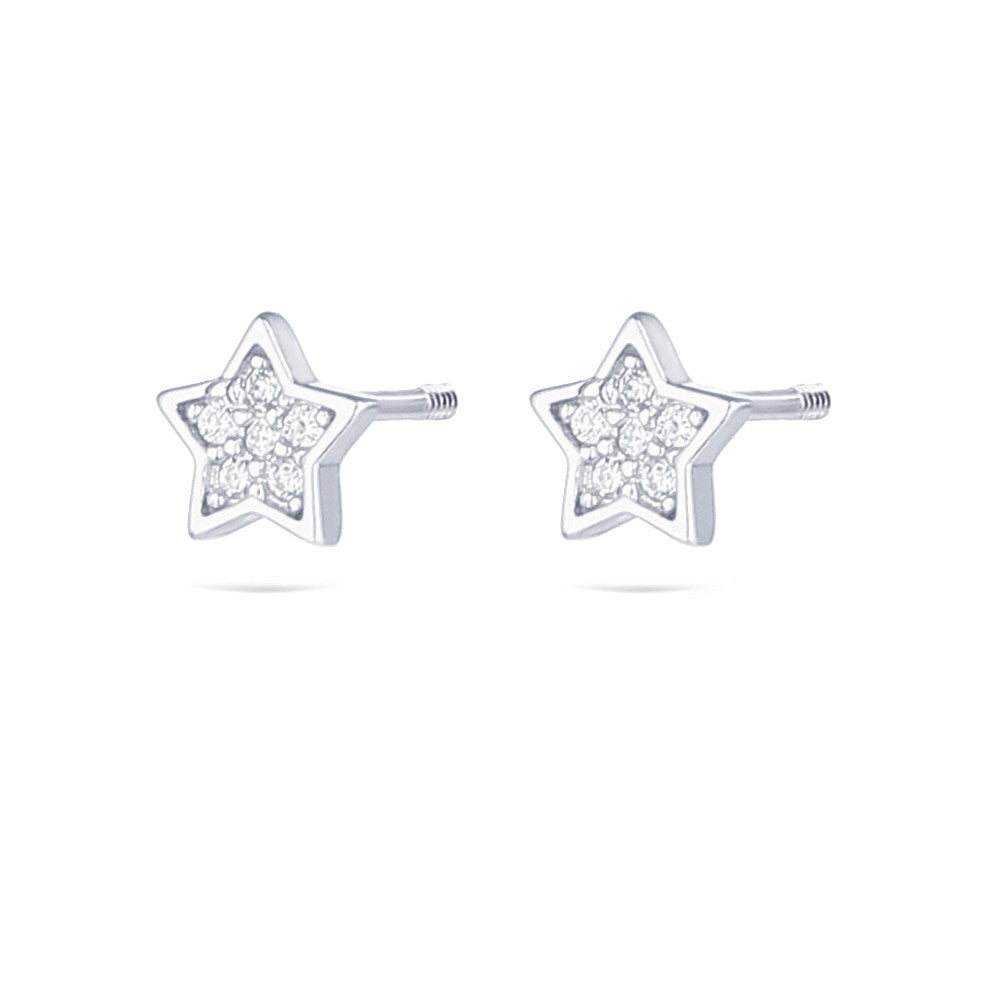 Single star earring with zirconia