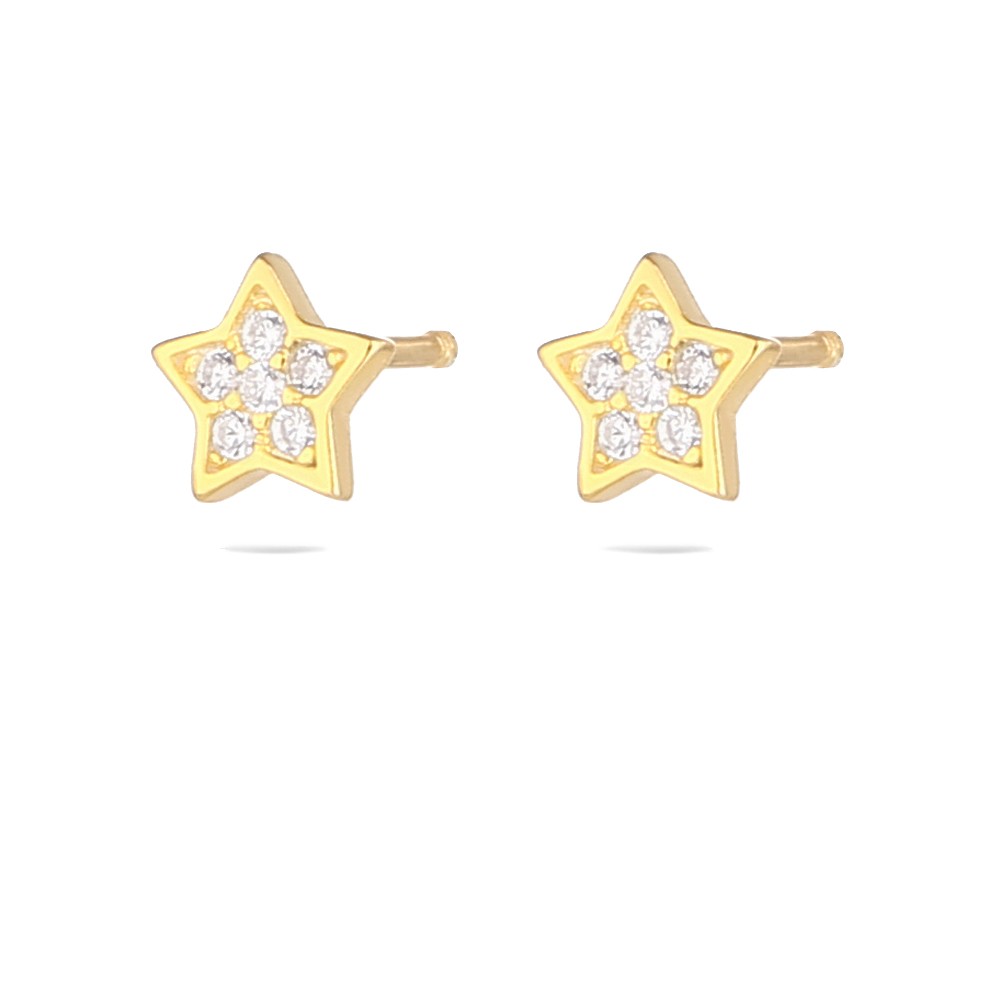 Single star earring with zirconia