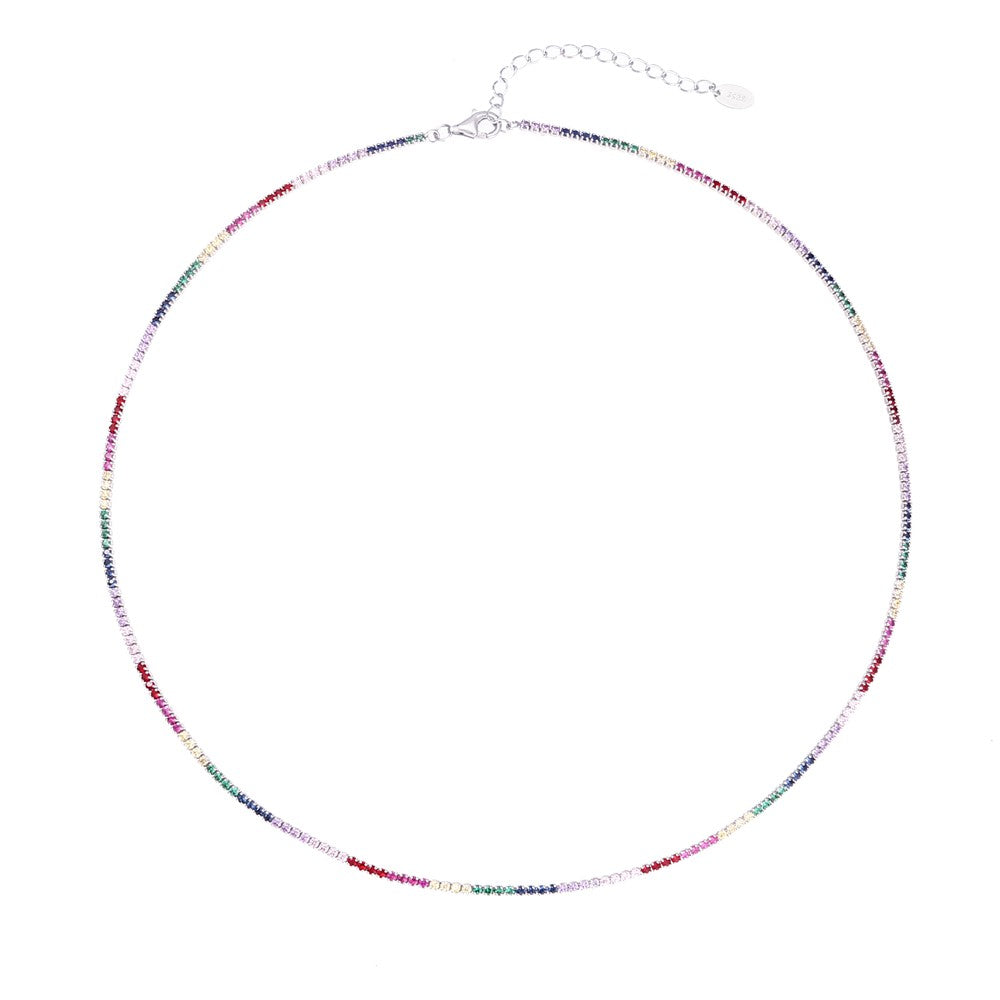 Collana Tennis Slim Rainbow