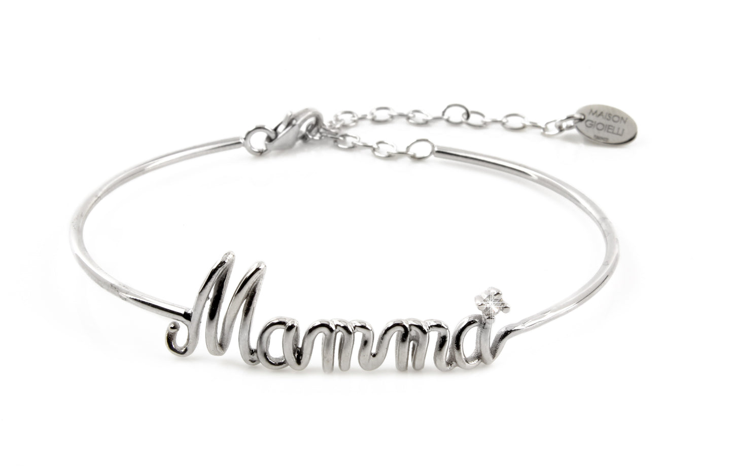 Bracciale Bangle Semiaperto Nome a Filo - Personalizzabile