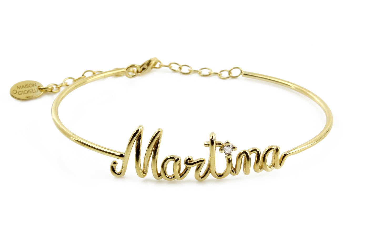 Semi-Open Thread Name Bangle Bracelet - Customizable