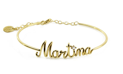 Bracciale Bangle Semiaperto Nome a Filo - Personalizzabile