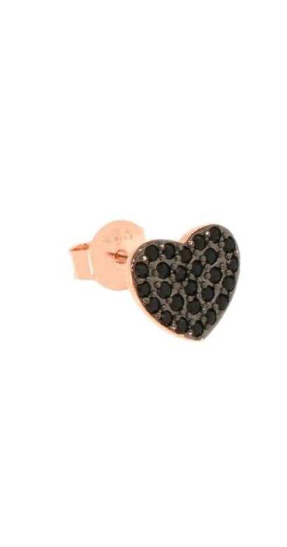 Orecchino Mono - Cuore Full Black