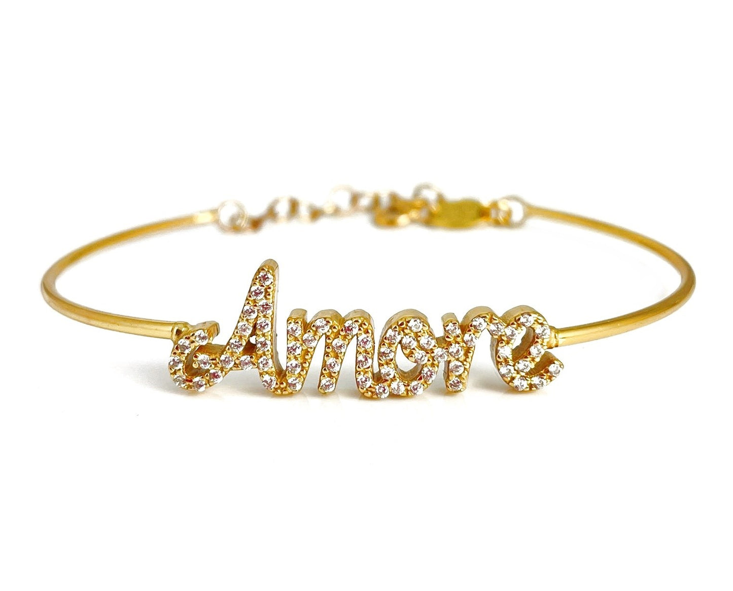 Total pavè bracelet customizable 18k gold