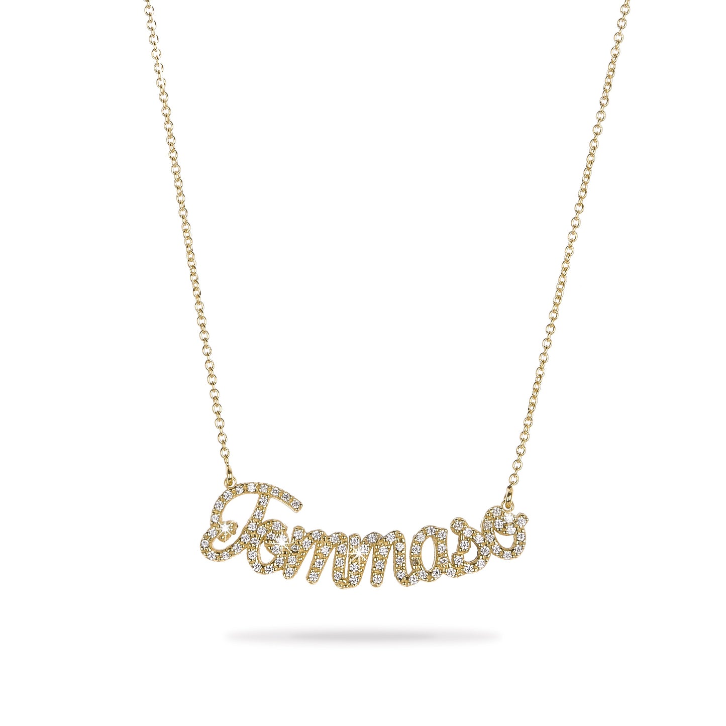 Total Pavè Name Necklace - Gold