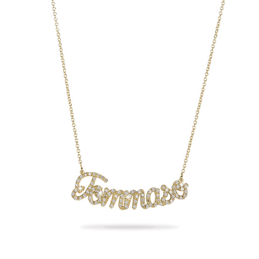 Collana Nome Total Pavè - Gold