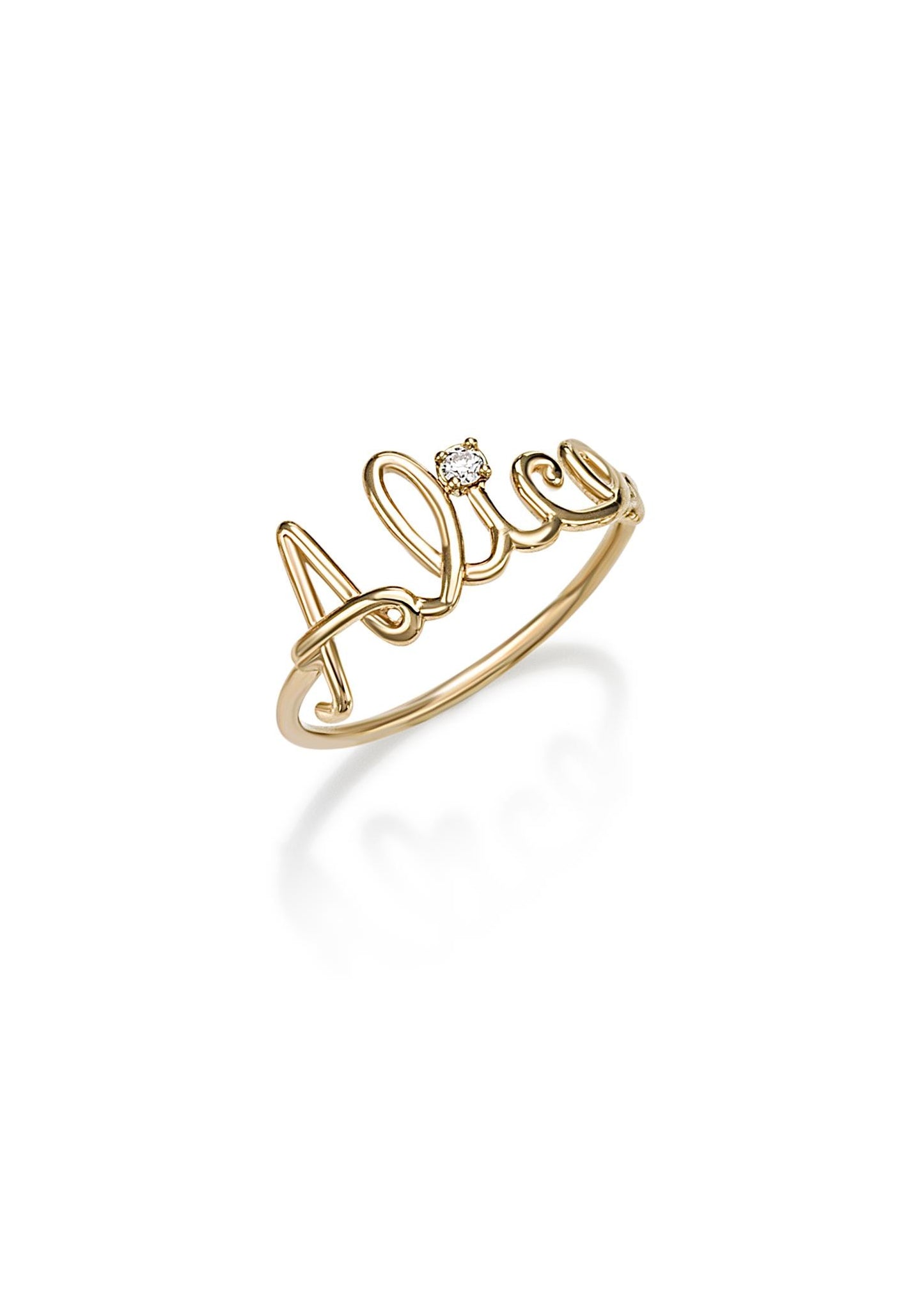 Thread Name Ring - 18K Gold price from