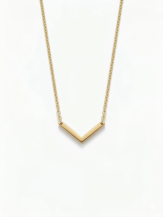 9kt Gold Necklace with "V" Symbol