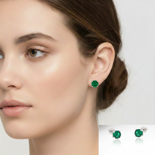 Orecchini Punti Luce Verde Smeraldo