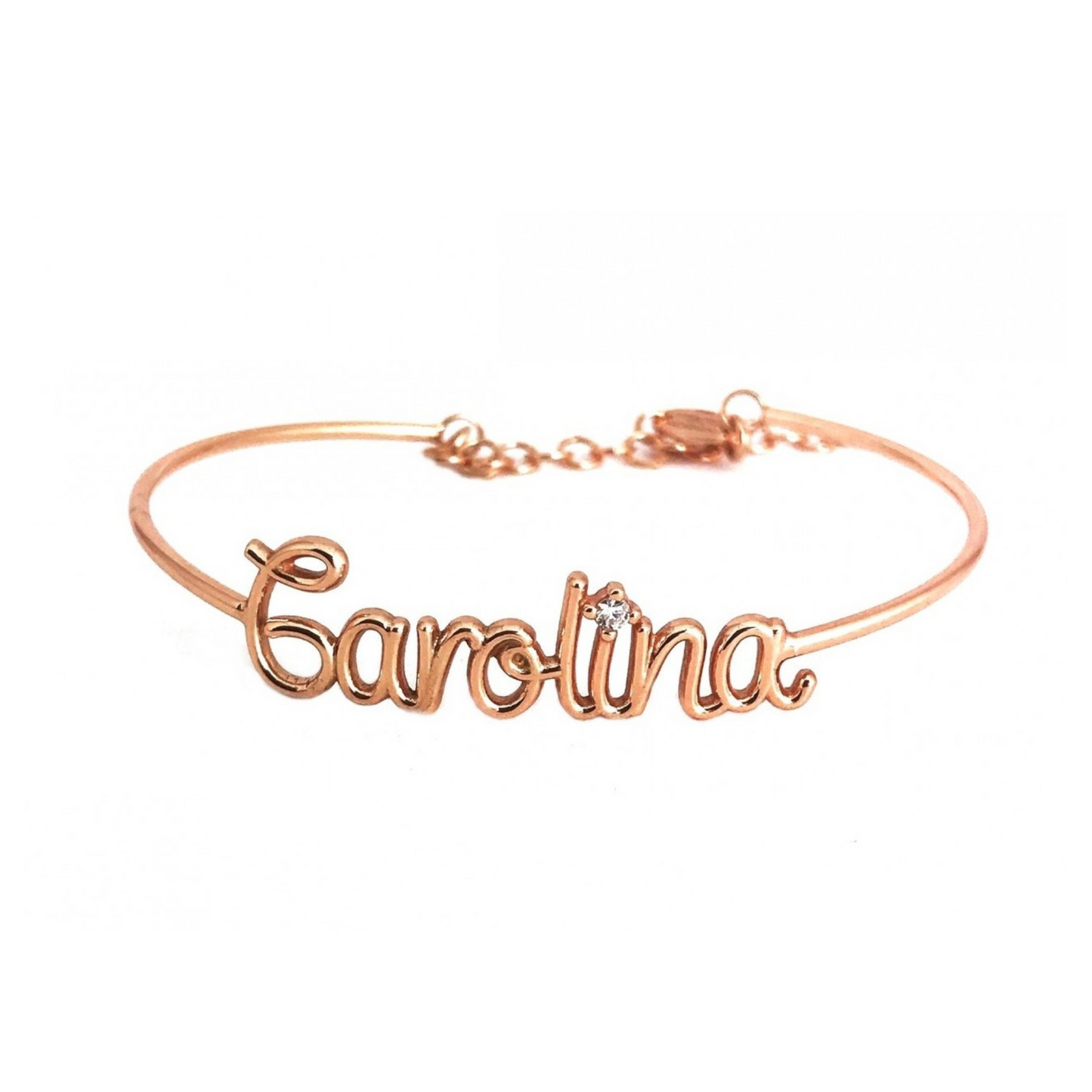 Bracciale Bangle Semiaperto Nome a Filo - Personalizzabile